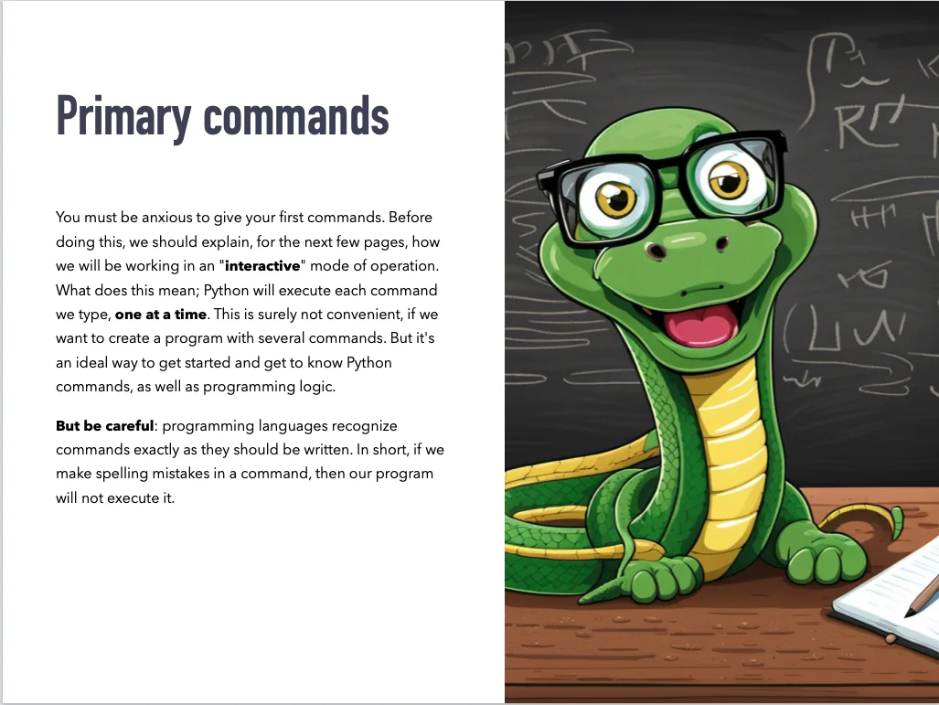Selected page from Python in Simple Words