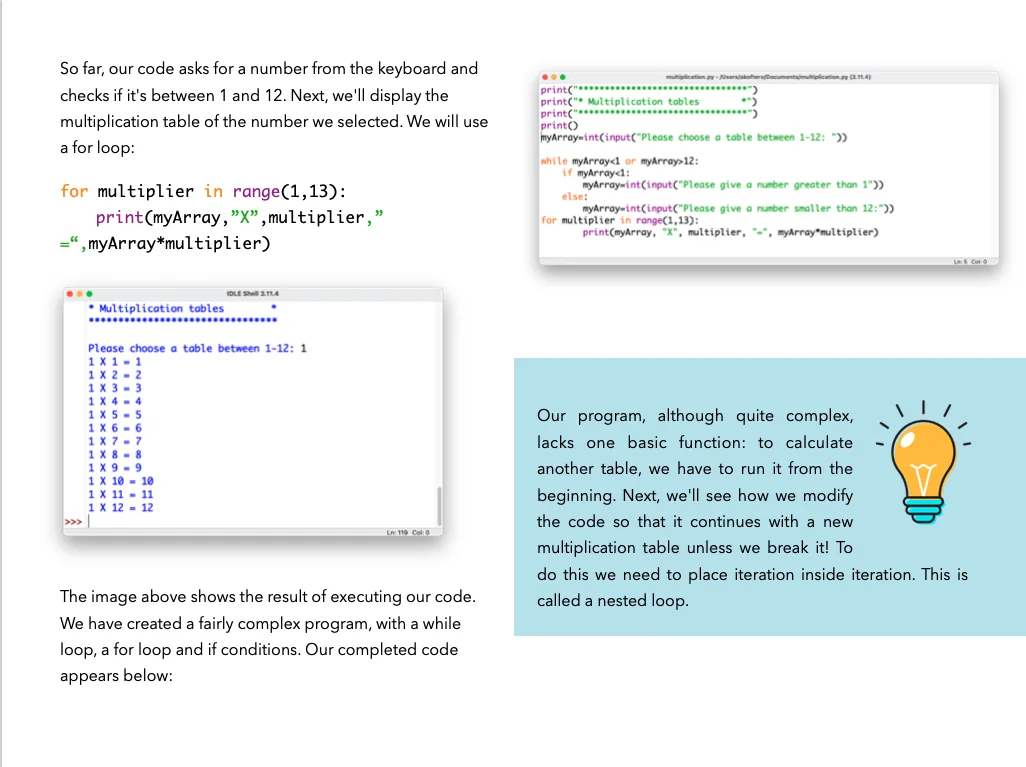 Selected page from Python in Simple Words