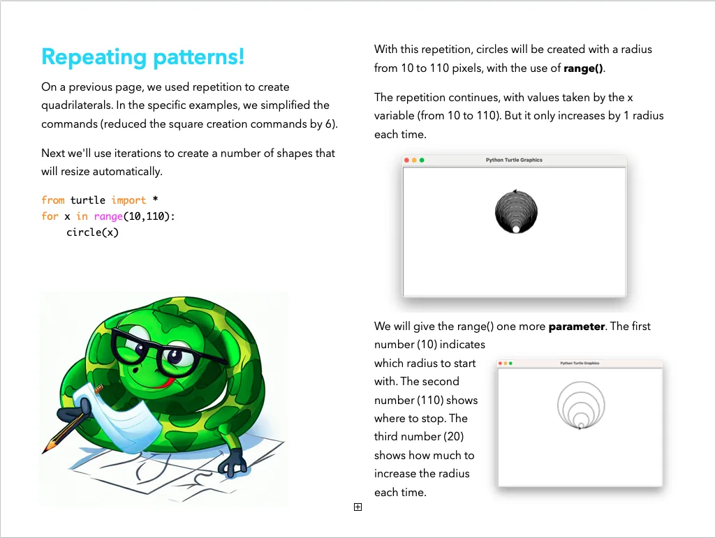 Selected page from Python in Simple Words